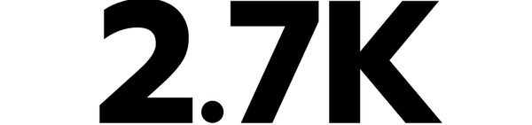 Black text '2.7K' on a white background to indicate that Crafty Ramen is in over 2700 grocery stores across North America.