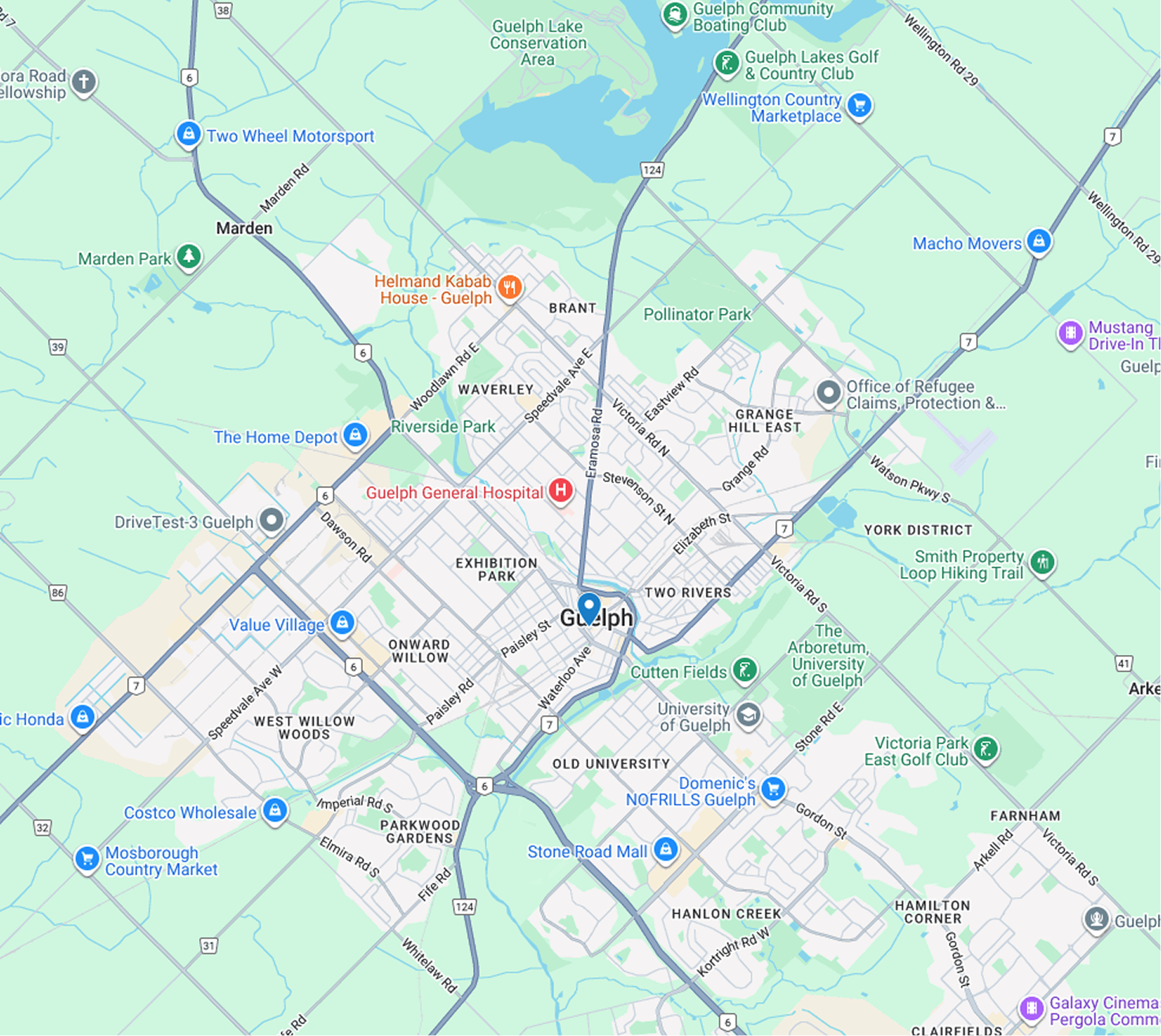 Crafty Ramen Guelph Location on Map